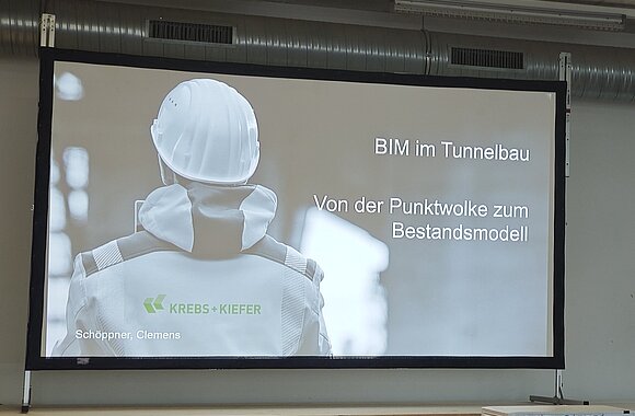 „BIM im Tunnelbau – von der Punktwolke zum Bestandsmodell." Mit Vortragendem Clemens Schöppner © KREBS+KIEFER